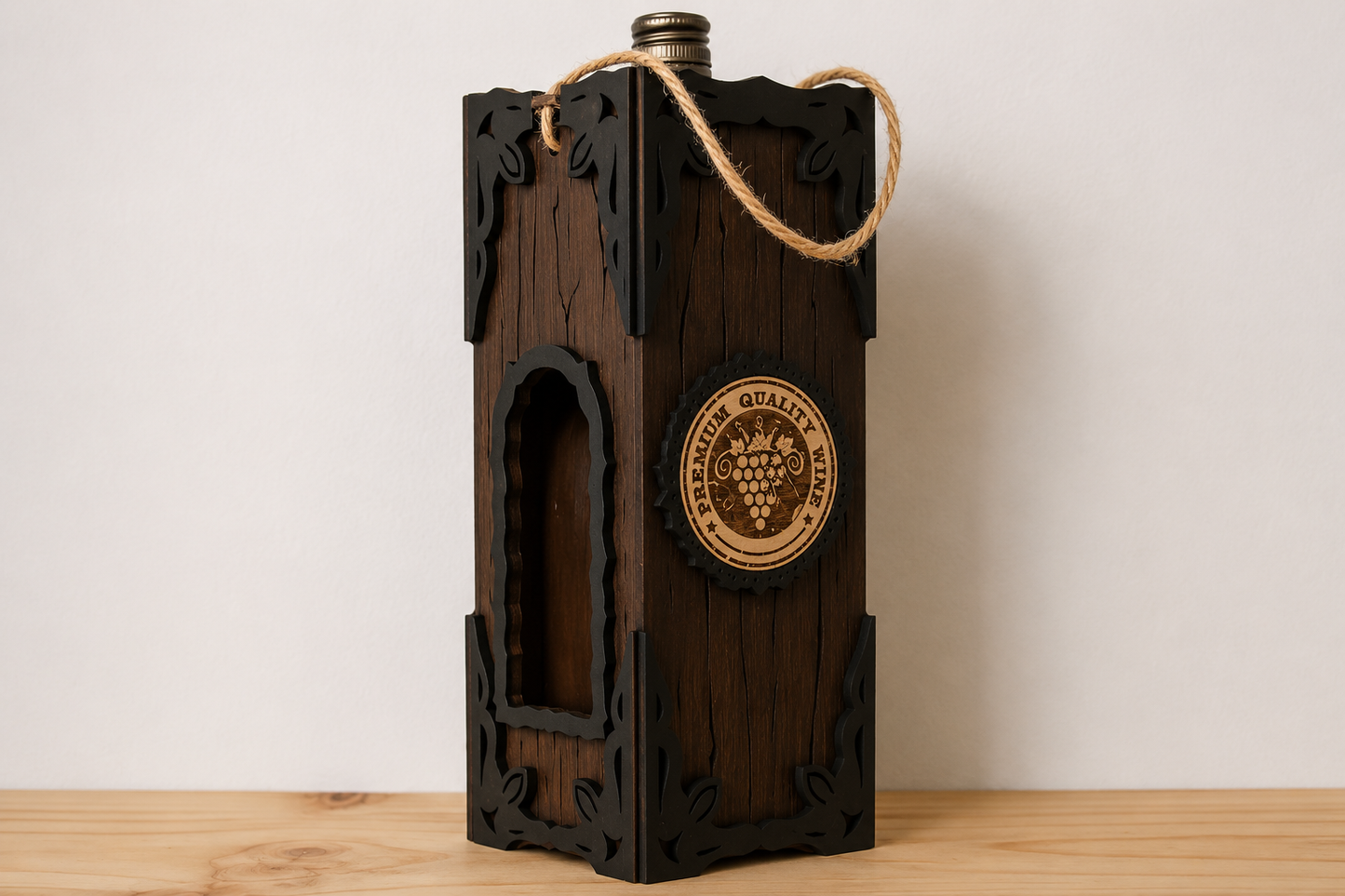 Personalisierte Weinbox aus Holz | Geschenkbox mit Wunschgravur