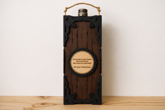 Personalisierte Weinbox aus Holz | Geschenkbox mit Wunschgravur