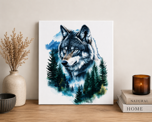 Leinwandbild Wolf 30 × 40 cm | Hochwertiger Kunstdruck auf Canvas