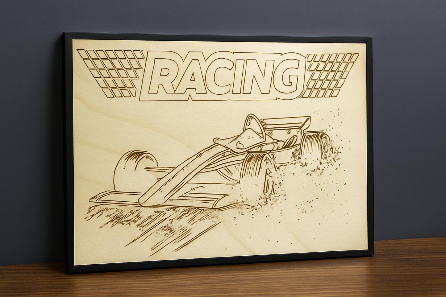 Racing F1 – Holz Gravur Art | Versand & Lasergravur Kostenlos