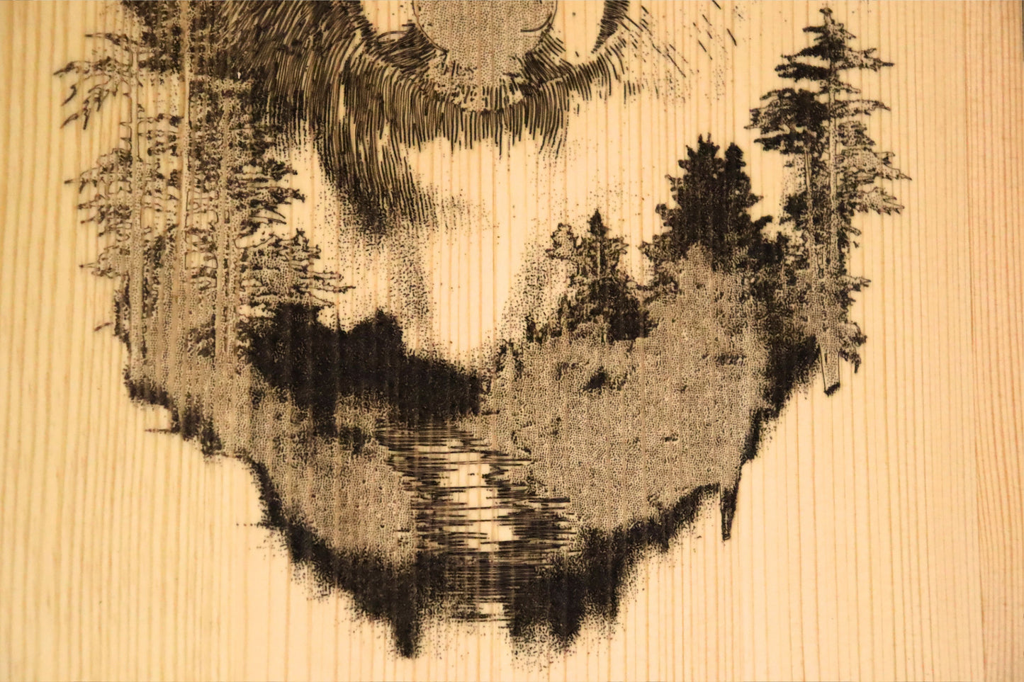 Holzbild Wolf – personalisierbar