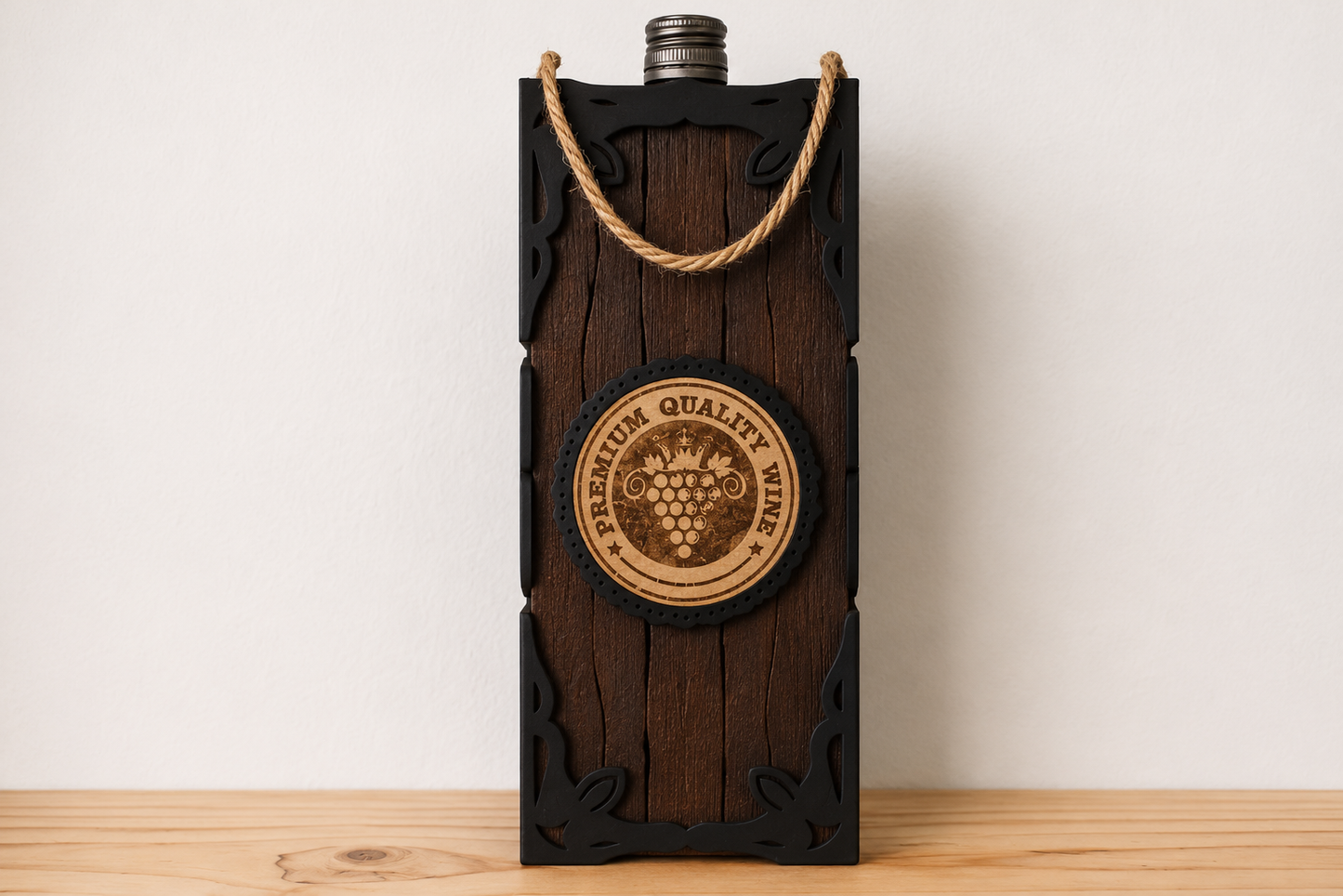Personalisierte Weinbox aus Holz | Geschenkbox mit Wunschgravur